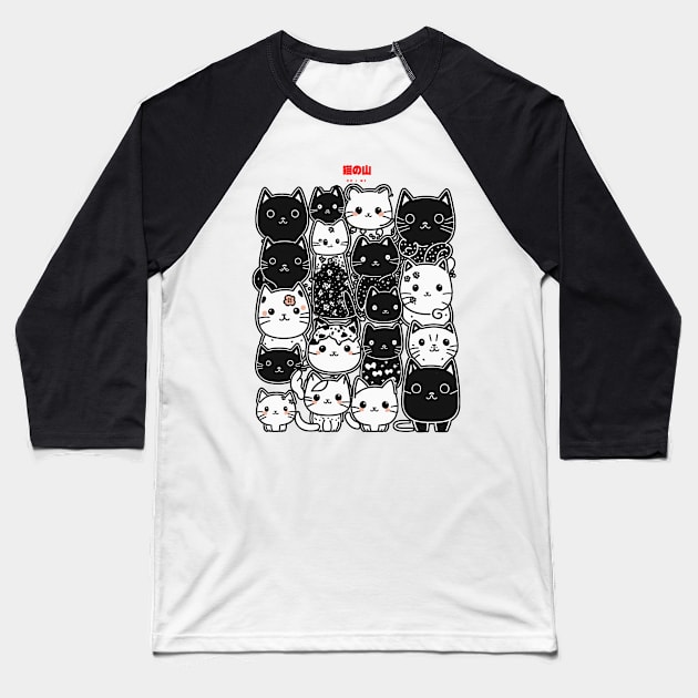 A group of black and white cats Baseball T-Shirt by bmron